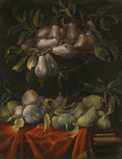 Natura morta con frutta e bicchieri di vetro da Carlo Manieri